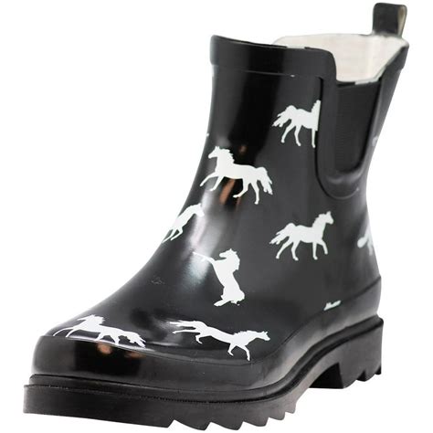 ankle high designer rain boots.